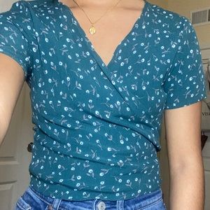 Floral Wrap top
